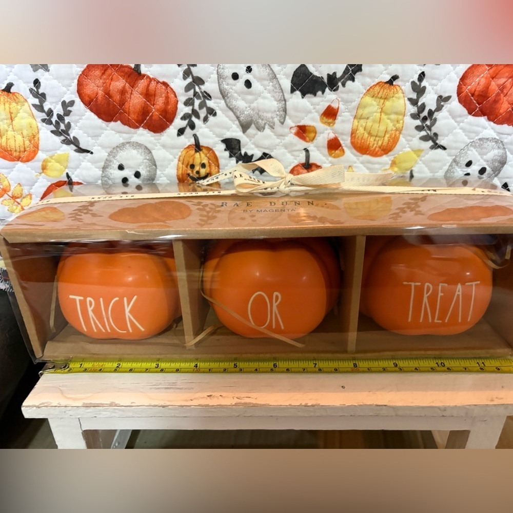 Rae Dunn Halloween Orange Pumpkin Set